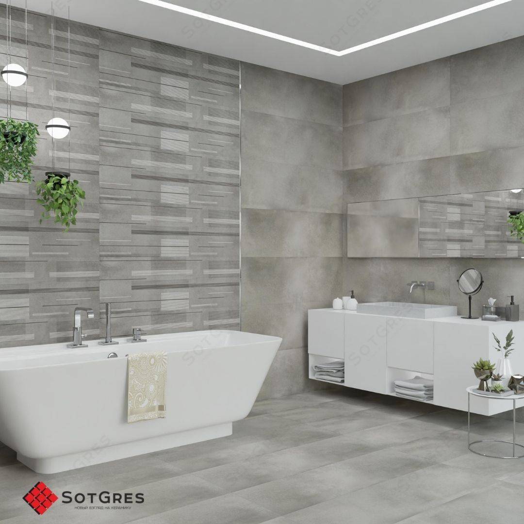 ESPANA NERO DECORE /40х120/ матовый серый керамический гранит carving с рисунком