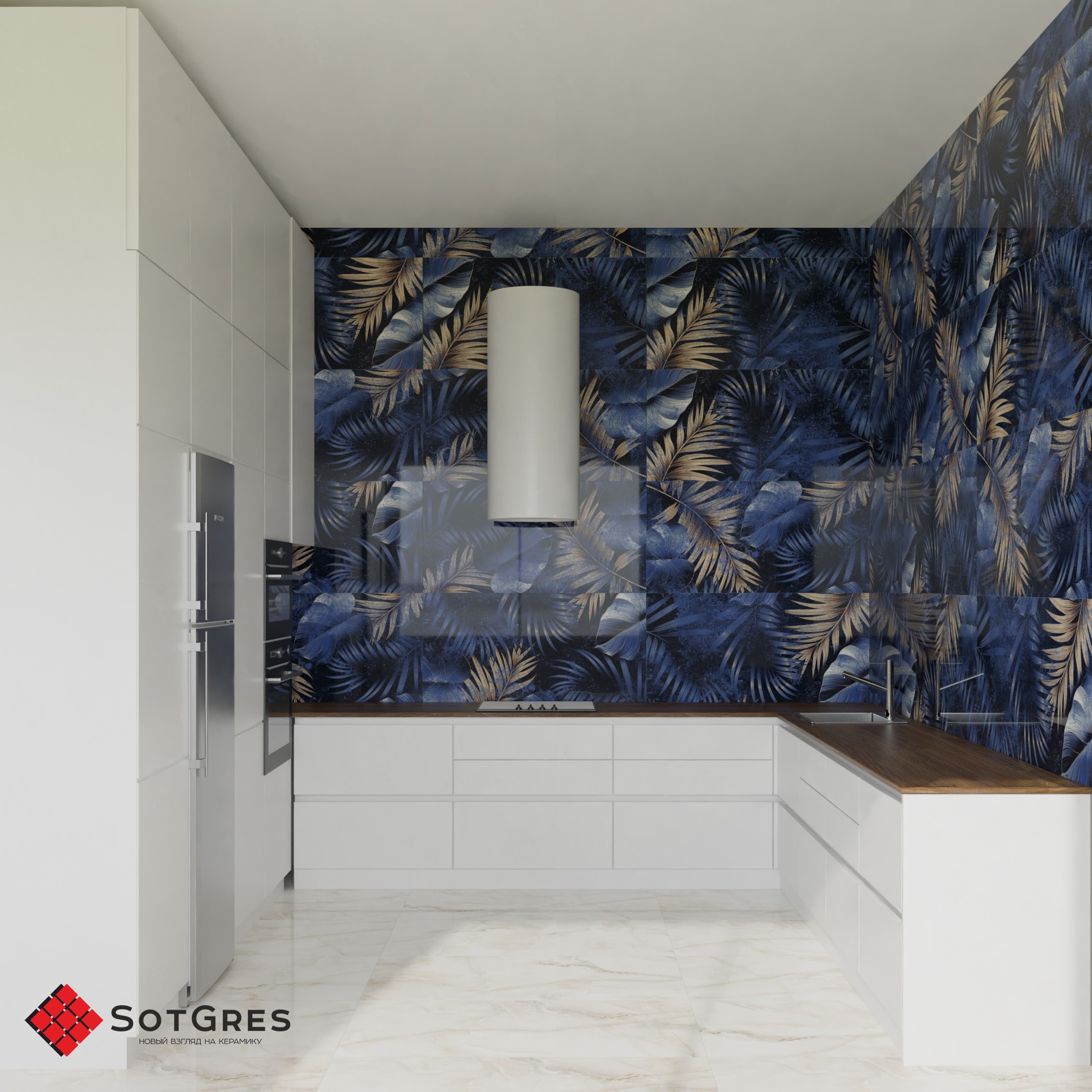 BELLIZA BLUE DECOR HG/120х60/глянцевый керамическй гранит 