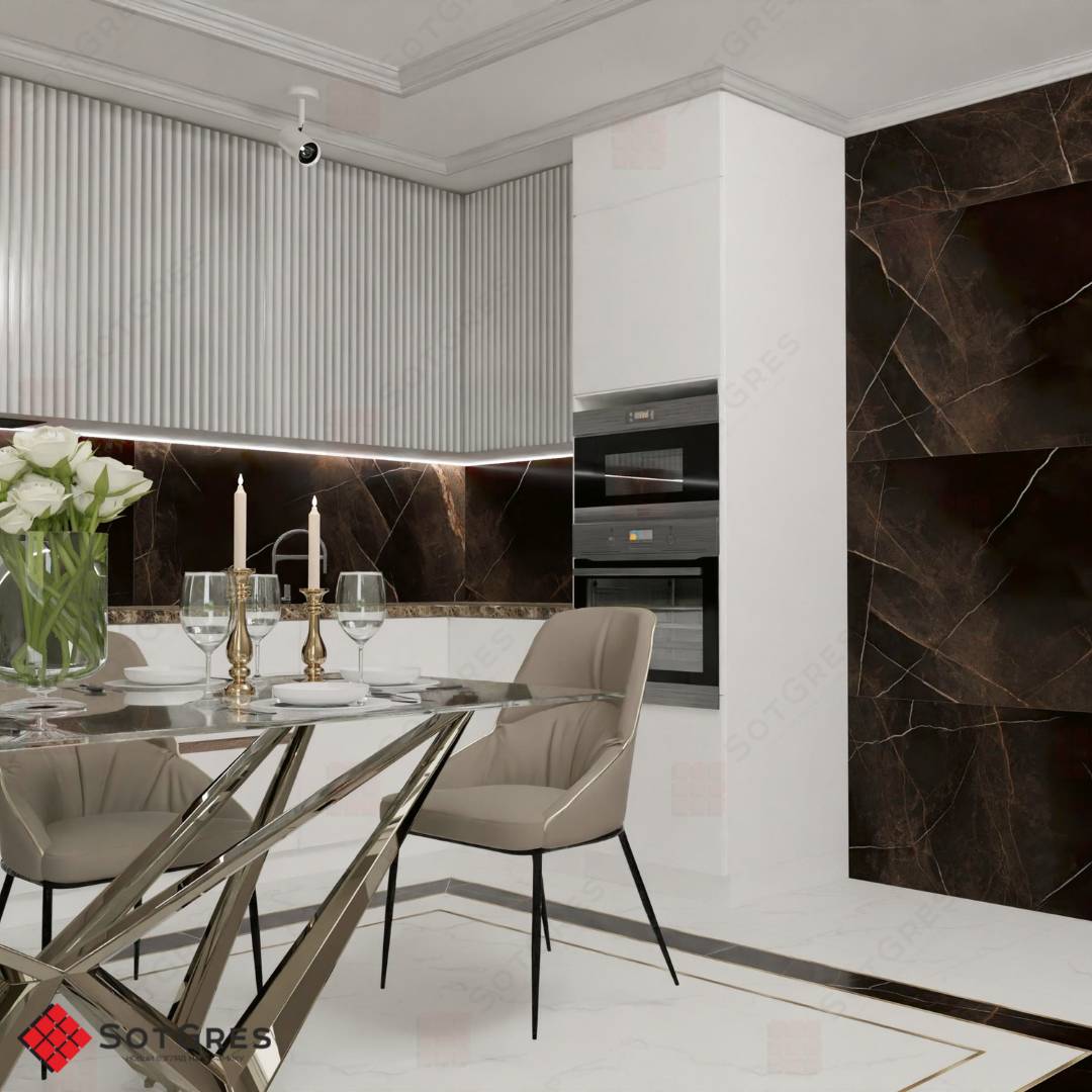 REGAL ZUCCINI COFFEE /80х160/ глянцевый темно-коричневый керамический гранит с двойной полировкой