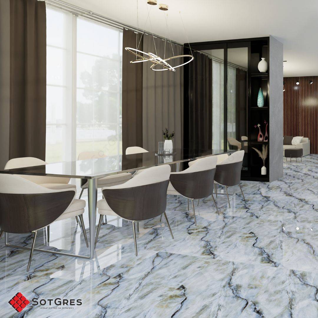 CAUCASION FURU BIG HG /60х120/ глянцевый сине-голубой керамический гранит с двойной полировкой