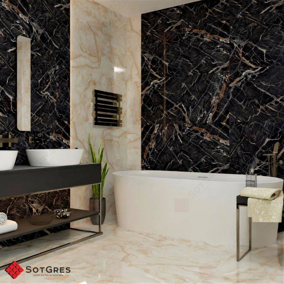 ONYX TROPICAL /60х60/ глянцевый бежевый керамический гранит под оникс