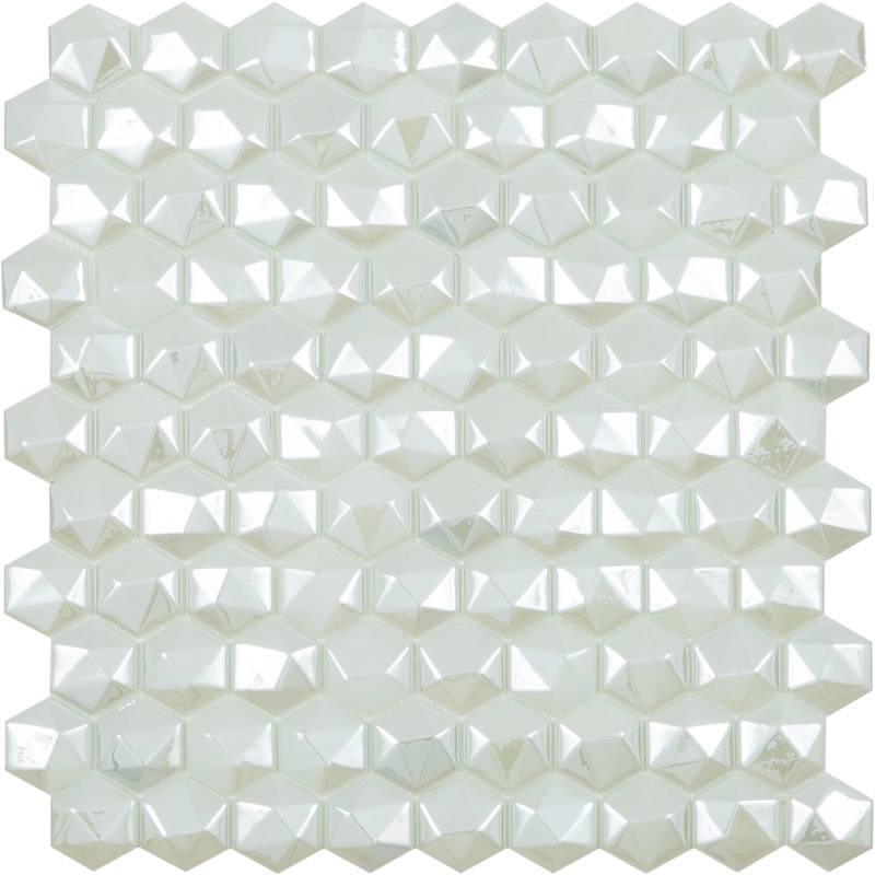 Hex Diamond № 350D Белый (на сетке) (0,087м2)  /31,7*30,7 / Мозаика