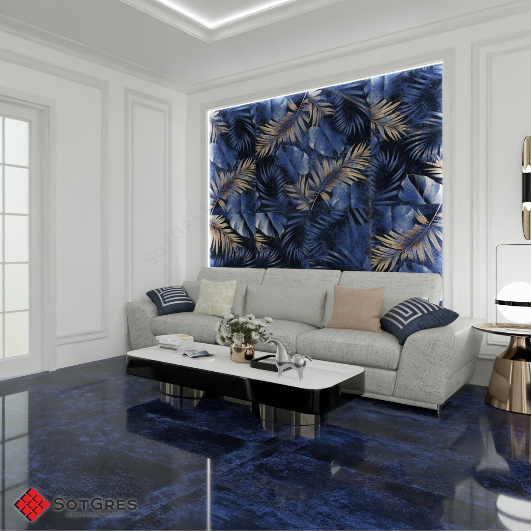 BELLIZA BLUE DECOR HG/120х60/глянцевый керамическй гранит 