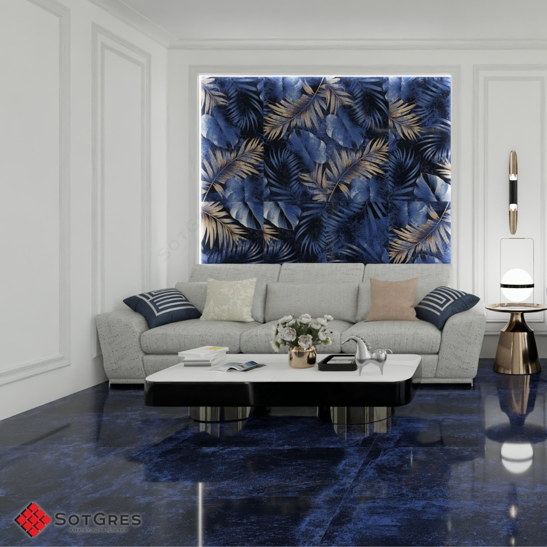 BELLIZA BLUE DECOR HG/120х60/глянцевый керамическй гранит 