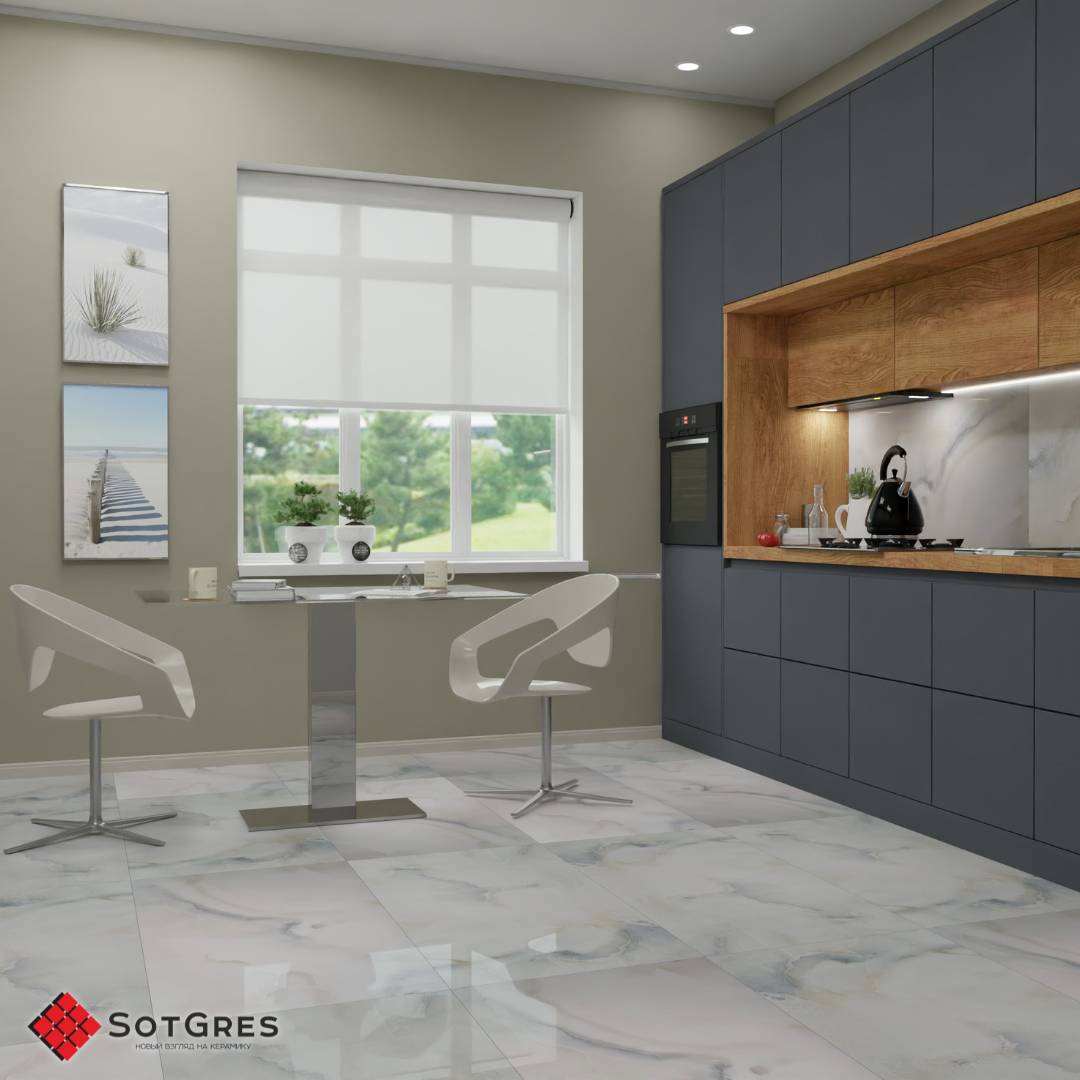 CLOUDY BLUE /120х60/ глянцевый бело-голубой керамический гранит