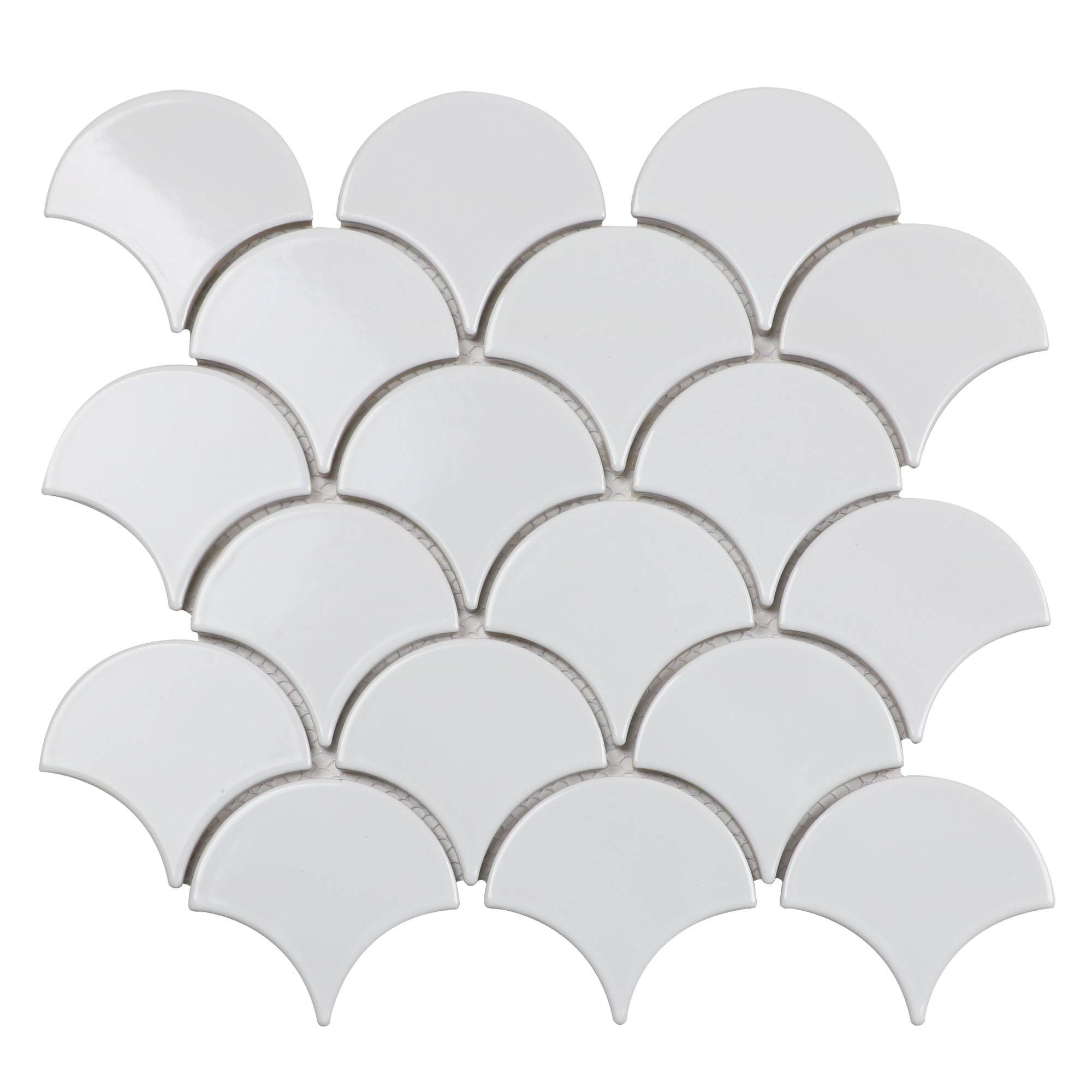 Fan Shape White Glossy (BF1911) /293х274х6/ Кер. мозаика