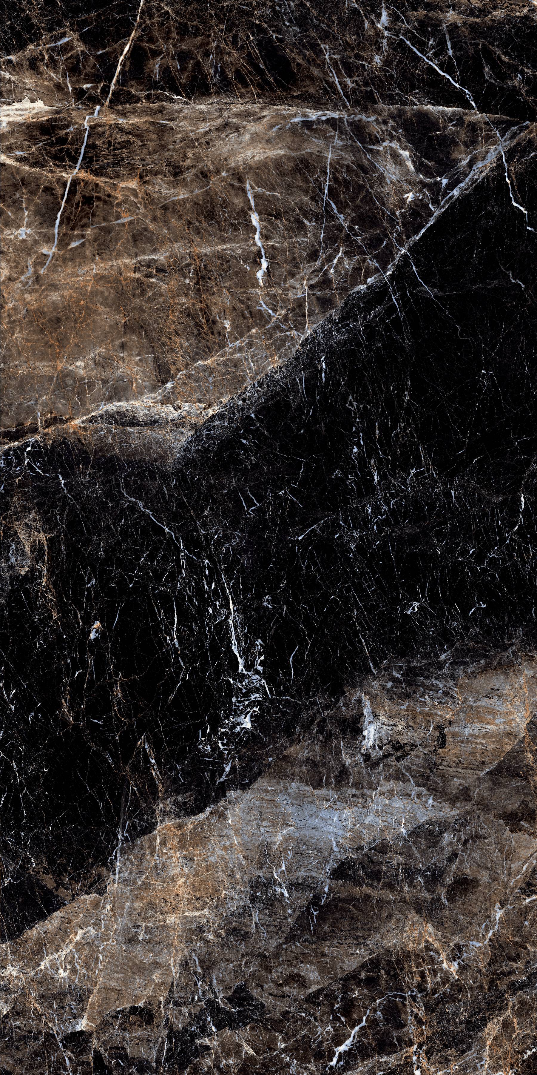 CAFFE MOKA HG /120х60/ глянцевый черно-коричневый керамический гранит под мрамор с двойной полировкой