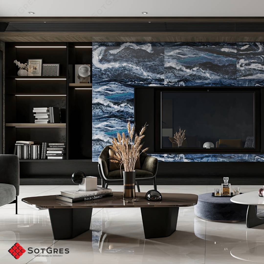 ANTARCTIC /120х60/ глянцевый глубокий синий керамический гранит с двойной полировкой