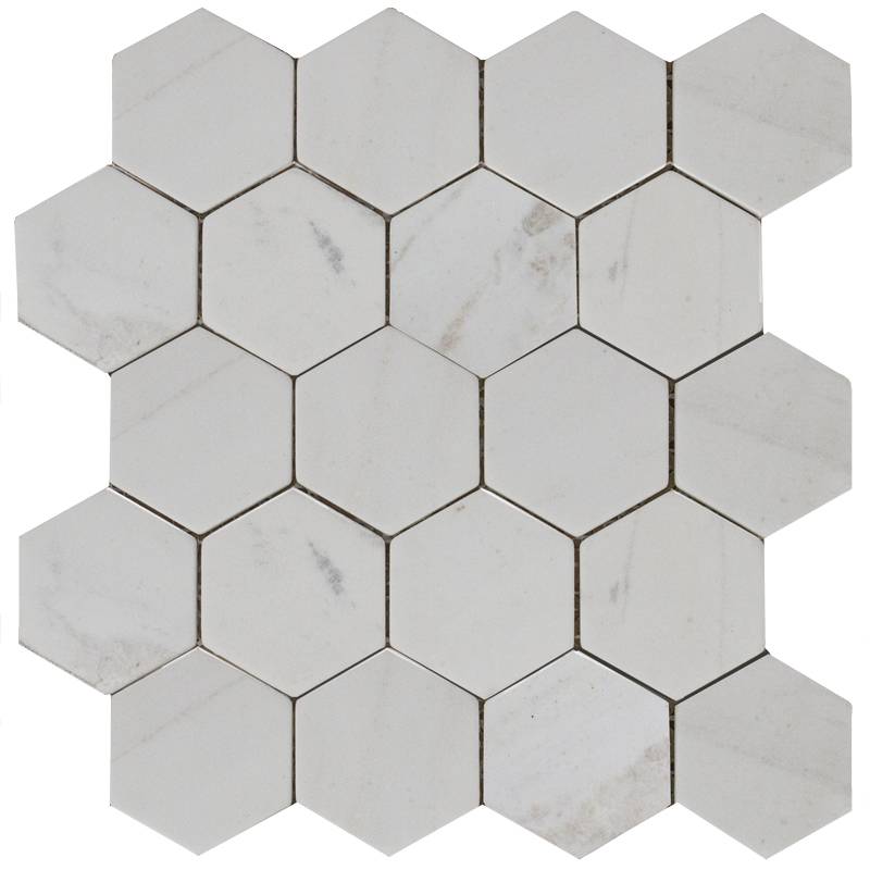 Hexagon MwP 64x74 (305X305X8)/ Натур.мрамор мозаика
